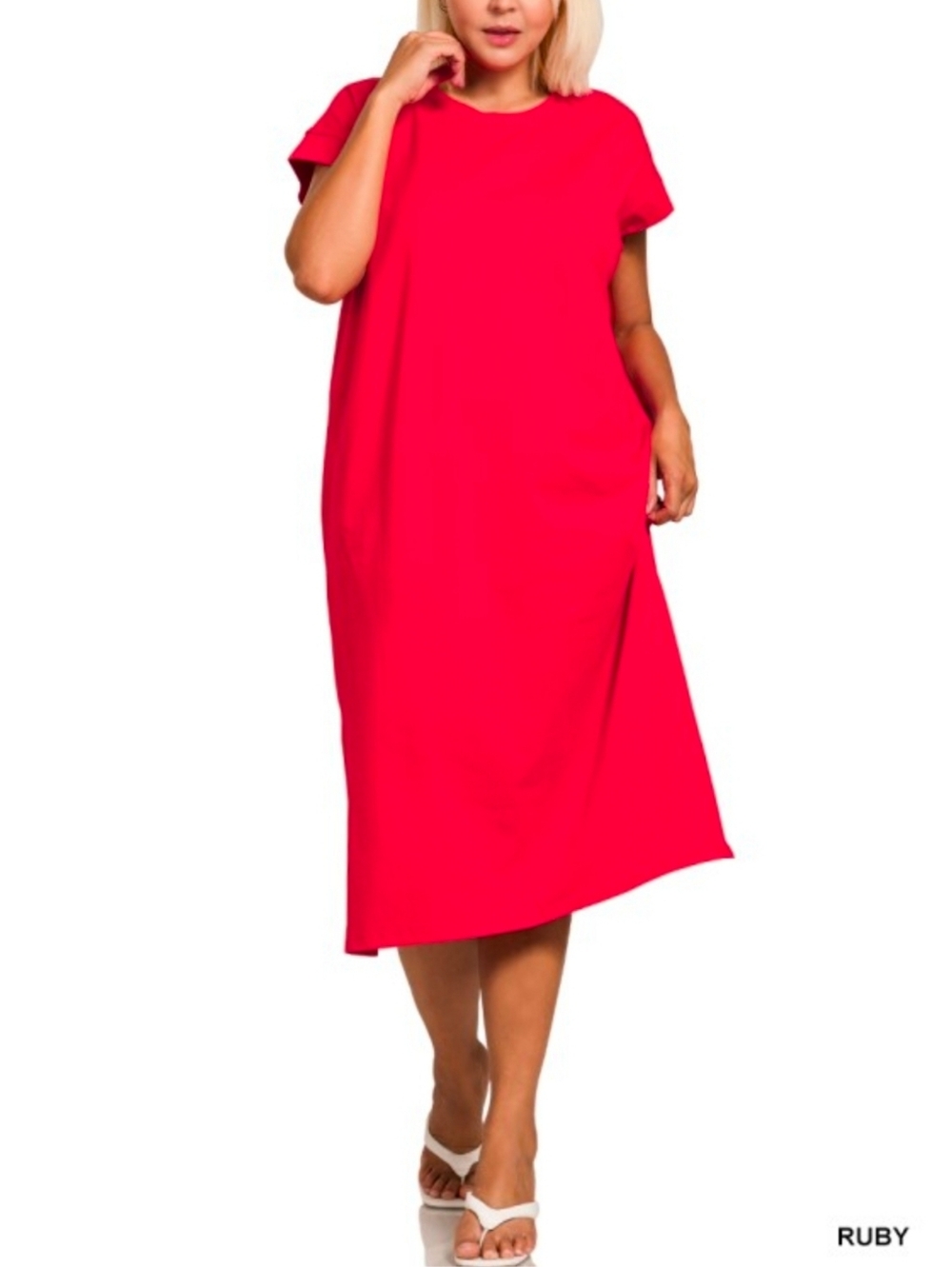 New Zenana Ruby Red Midi Dress